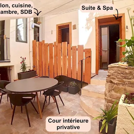 Troglodyte Avec Cour, à 20m Des Plages, Loveroom Avec Jacuzzi Le Ginkgo * Collioure